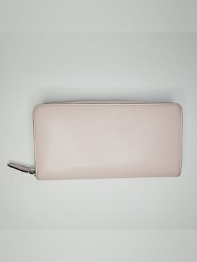 Kate Spade Continental Zip Blush Pink Card Wallet Clutch Leather Gold Zip 8 in